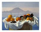 Frutta davanti al vulcano